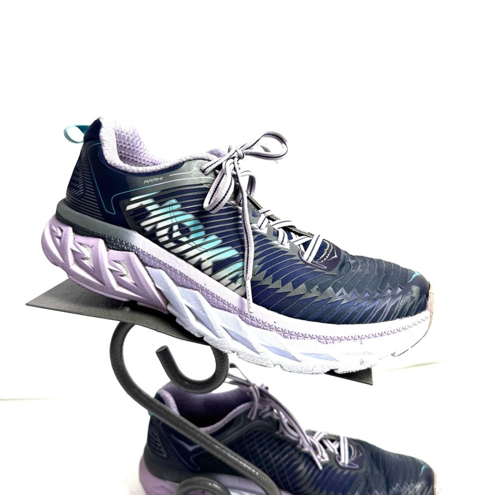Hoka One One Arahi Purple & Navy Blue Shoes Sneakers Size 8